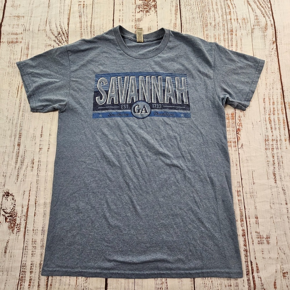 Savannah GA Blue Short Sleeve‎ Cotton Blend T-Shirt Men's M